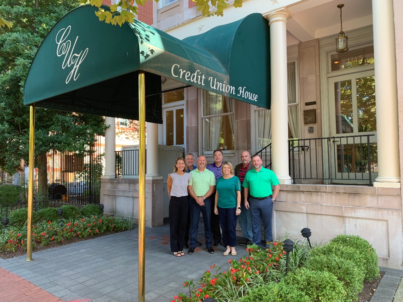Credit Union House's green awning is a recognizable landmark